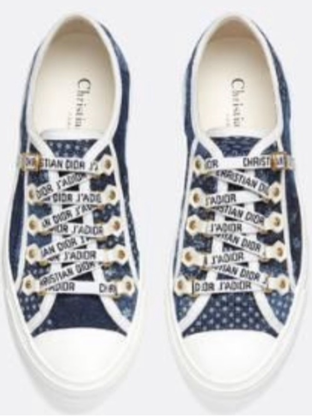 Dior J'Adior Low-Top Navy Blue and White Sneakers